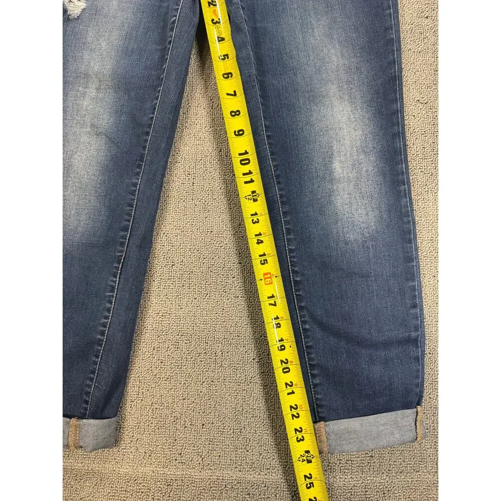 Aeropostale Women's Size 8 Distressed Jeggings Dark Blue Stretch Skinny Jeans